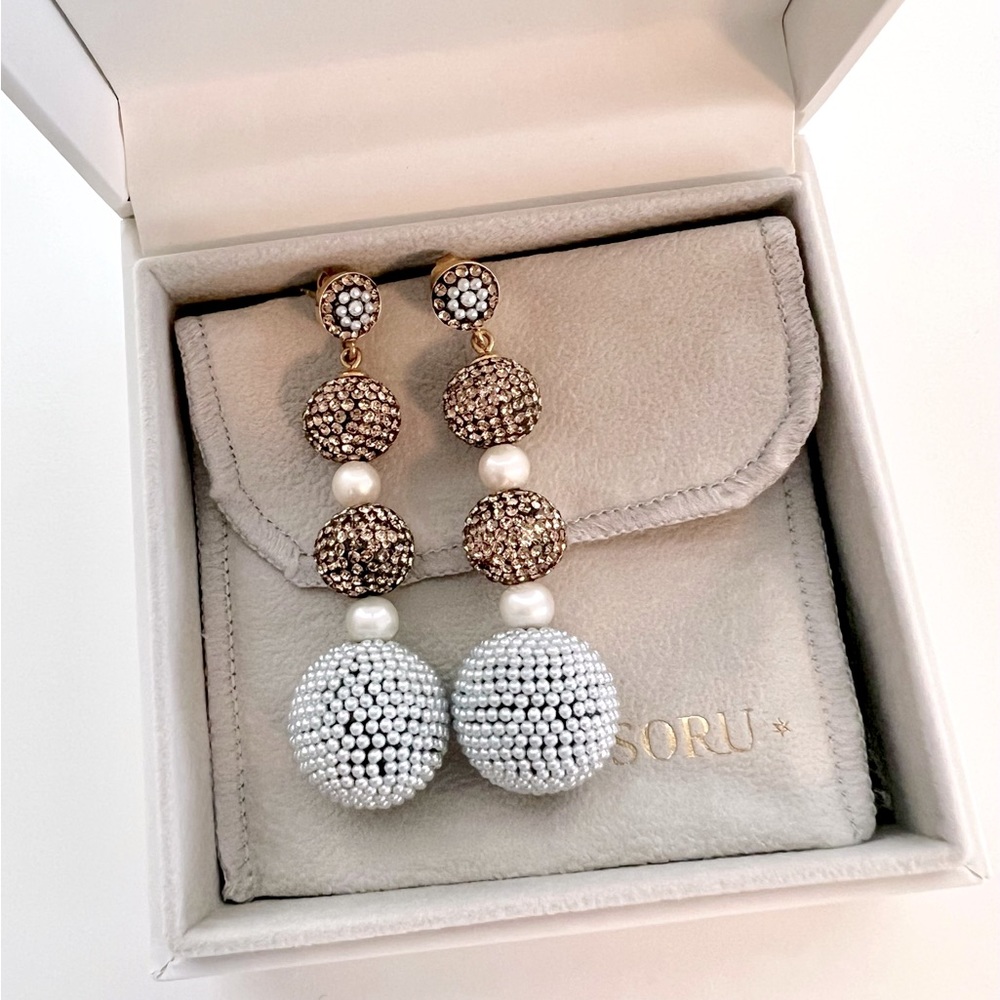 Soru Bronze Glitter Ball Earrings